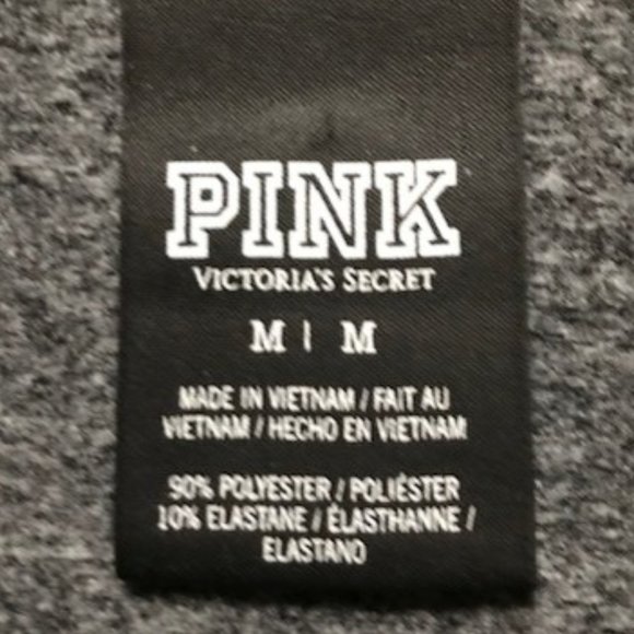 PINK Victoria's Secret Heather Gray & Black 1/4 Zip Pullover - Picture 2 of 12